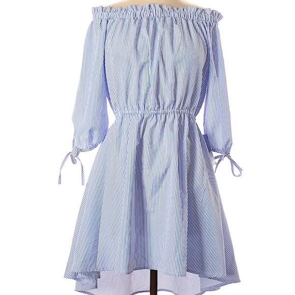 J for Justify Dresses & Skirts - J for Justify blue white off shoulder dress large